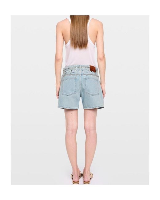 Zadig & Voltaire Blue Denim Shorts With Belt Loops