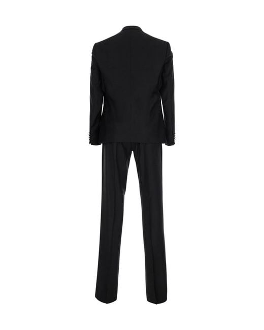 Emporio Armani Black Double-Breasted Smoking Suits for men