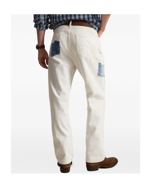 Polo Ralph Lauren White Heritage Patchwork Jeans for men