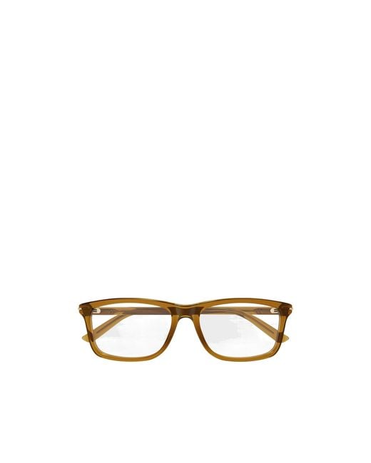 Gucci Metallic Eyewear Rectangle Frame Glasses for men