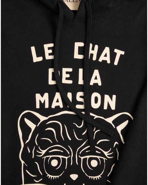 Valentino Black Chat De La Maison Drawstring Hoodie for men