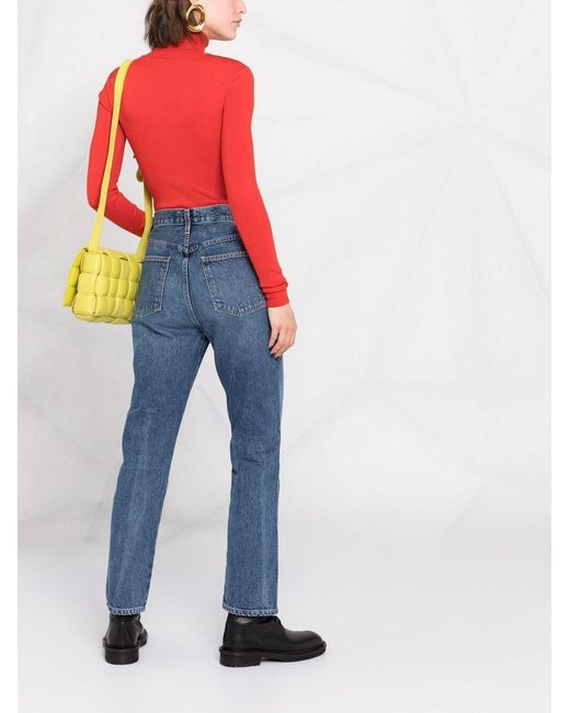 Agolde Blue Kick High-Waisted Jeans