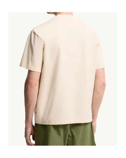 Moncler White Grenoble Embroidered Botanical Motif T-Shirt for men