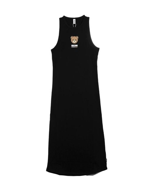 Moschino Black Teddy-Logo Dress