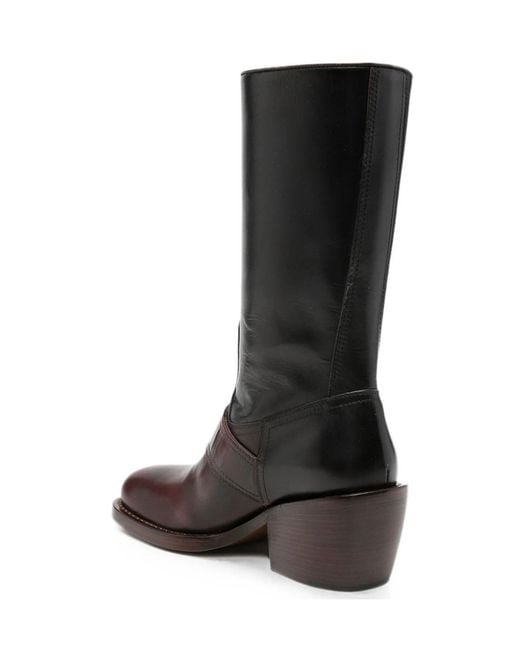 Dries Van Noten Brown Square-Toe Tall Boots