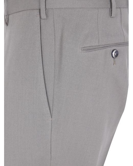 PT01 Gray Casual Trousers With Belt Loops for men