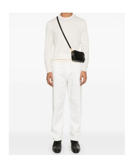 Tom Ford White Long-Sleeved Crewneck Jumper for men