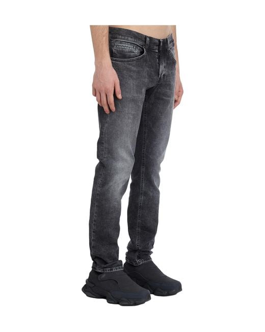 Dondup Blue Denim Trousers With Belt Loops for men