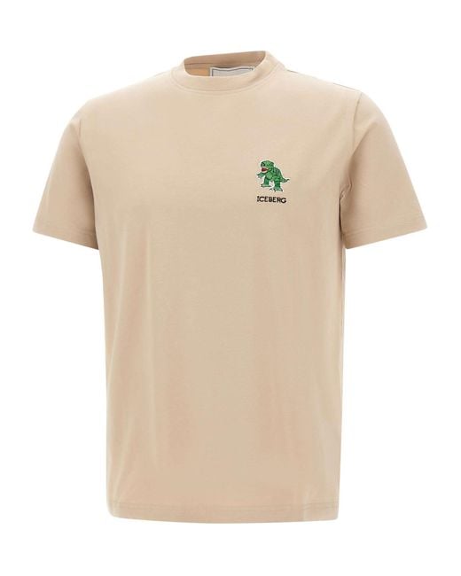 Iceberg Natural Dinosaur Logo Oversized T-Shirt for men
