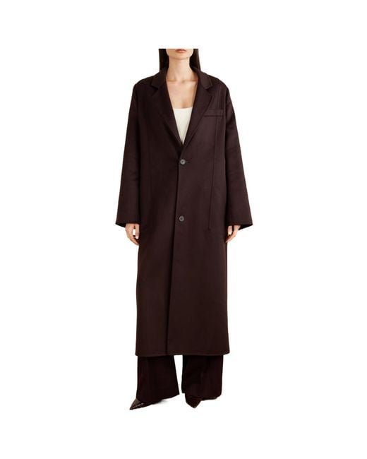 Victoria Beckham Red Long Solid-Color Coat