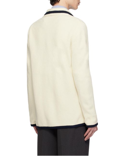 Valentino Natural Single-Breasted Straigth Hem Cardigan for men