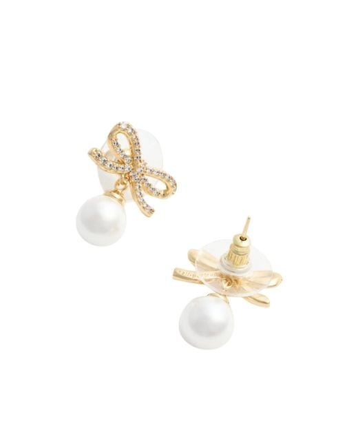 Self-Portrait Metallic Bow Earrings