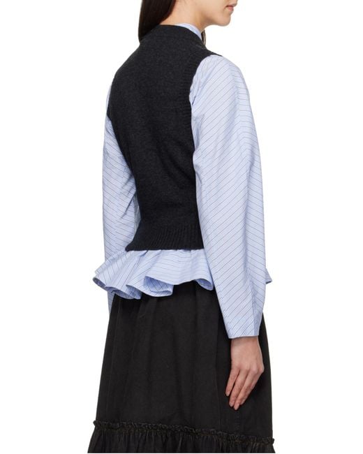 Ganni Black Logo Printed Sleeveless Jumper