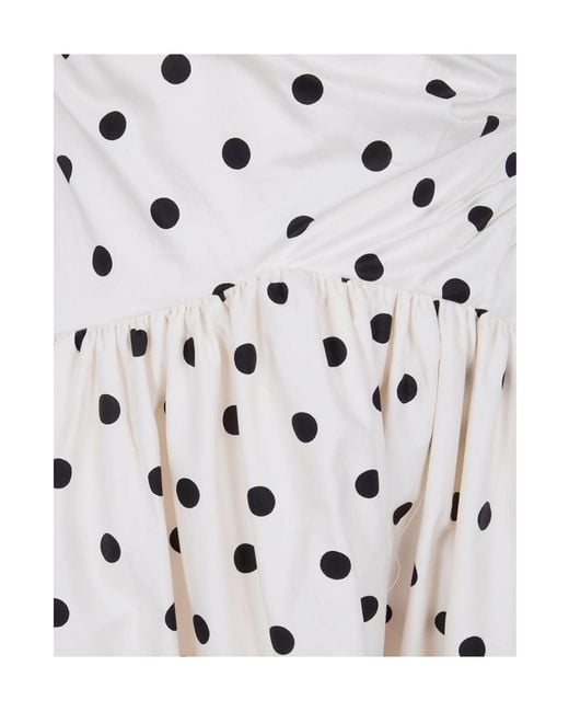 Self-Portrait White Polka Dot Midi Dress