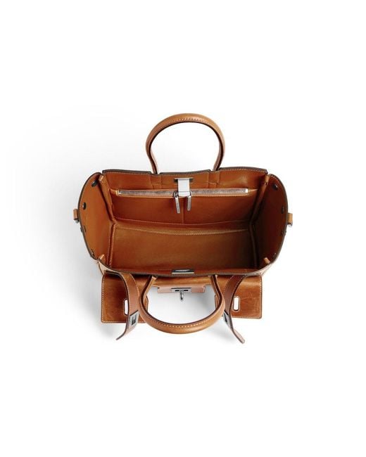 Balenciaga Brown Twist-Lock Top Handle Bag