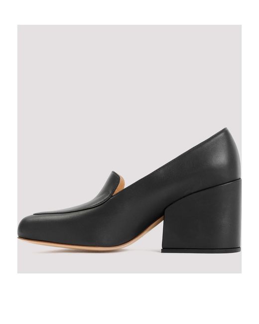 Gabriela Hearst Black Block-Heel Pointed-Toe Leather Pumps