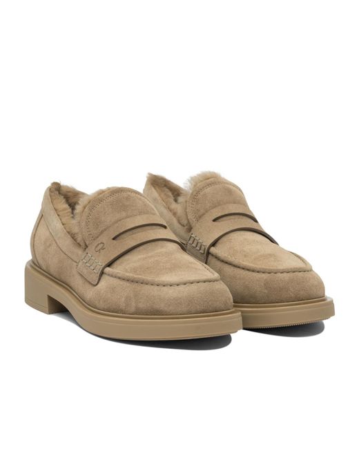 Gianvito Rossi Natural Round Toe Loafers
