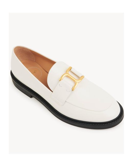 Chloé White Chloé Marcie Slip-On Loafers
