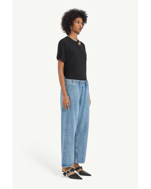 MM6 by Maison Margiela Blue Cropped Denim Trousers