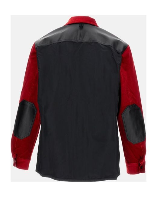 Junya Watanabe Red Patched-Velvet Shirt for men