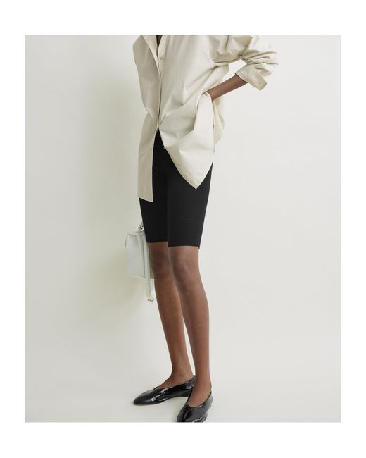 Totême Black Elastic Knee-Length Shorts
