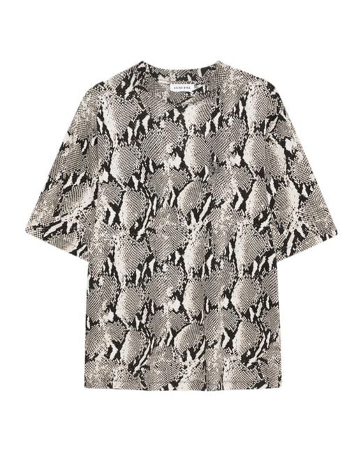 Anine Bing Gray Washed Python Tee T-Shirt