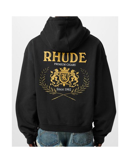 Rhude Black Hoodie for men