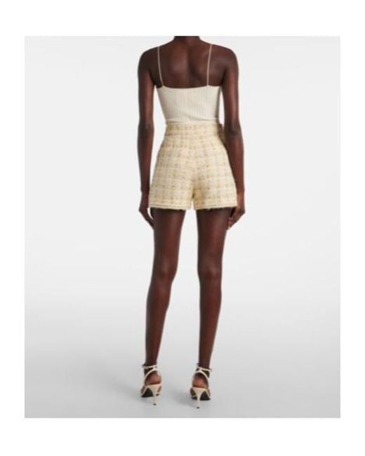 Giambattista Valli Natural Checked Cotton-Blend Shorts