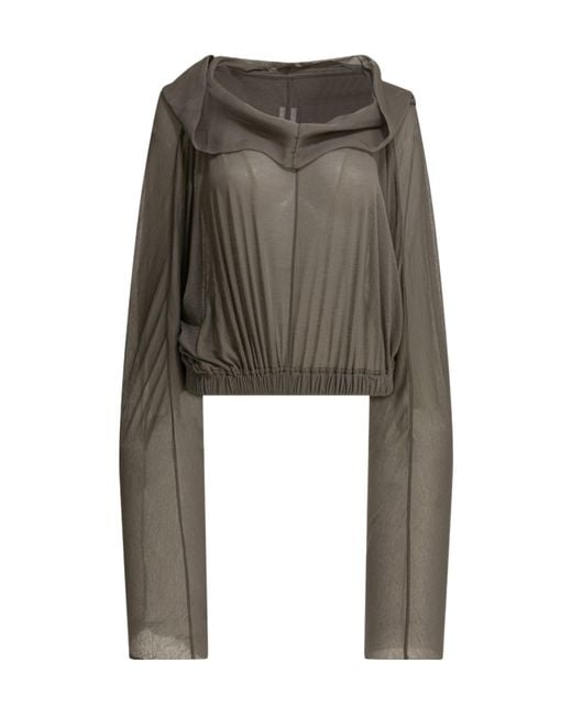 Rick Owens Green Hooded T-Shirt