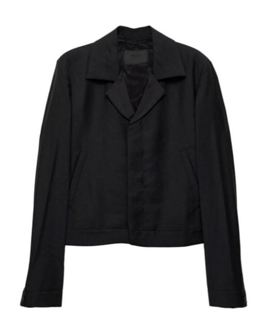 Prada Black Long-Sleeved Cropped Jacket for men