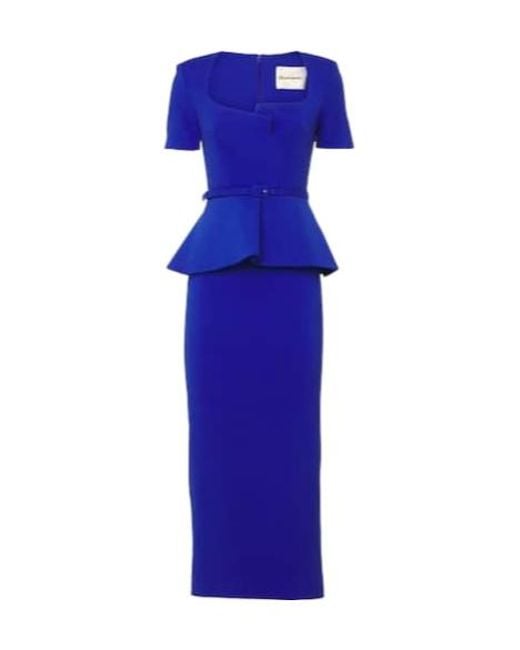 Roland Mouret Blue Short Sleeve Dress