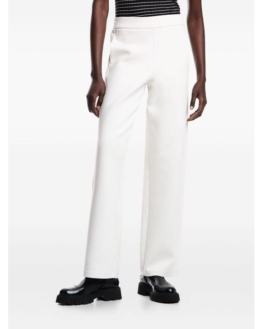 Emporio Armani White Elastic-Waist Trousers