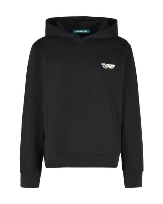 Barrow Black Teddy-Bear Printed Hoodie for men