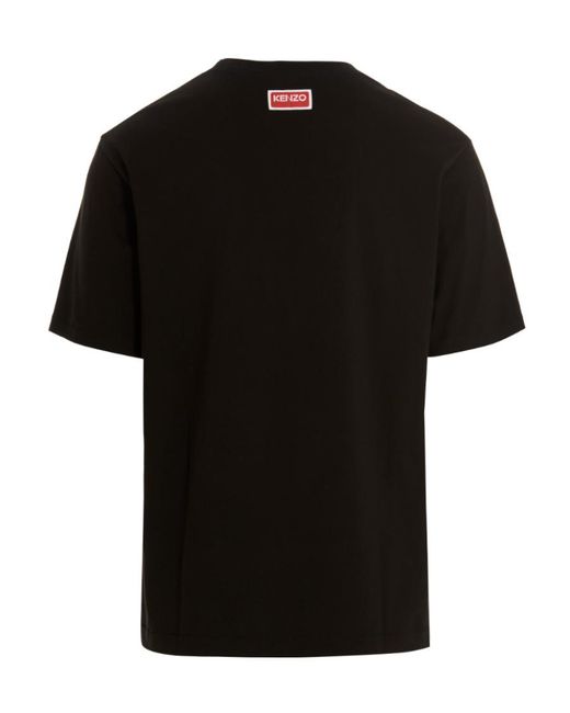 KENZO Black Boke Flower Printed Crewneck T-Shirt for men