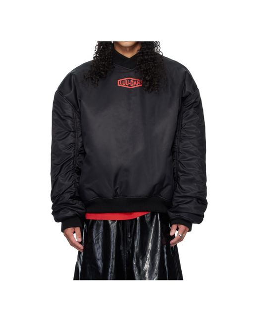 Lu'u Dan Black Unibomber Long-Sleeved Pullover for men