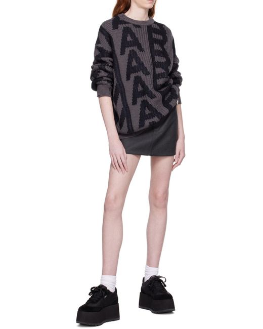 Marc Jacobs Black Distressed Crewneck Jumper