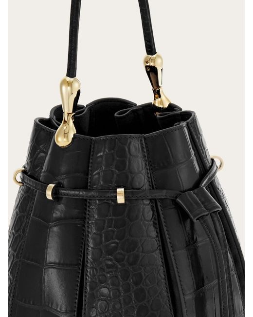 Ferragamo Black Rope Strap Shoulder Bag