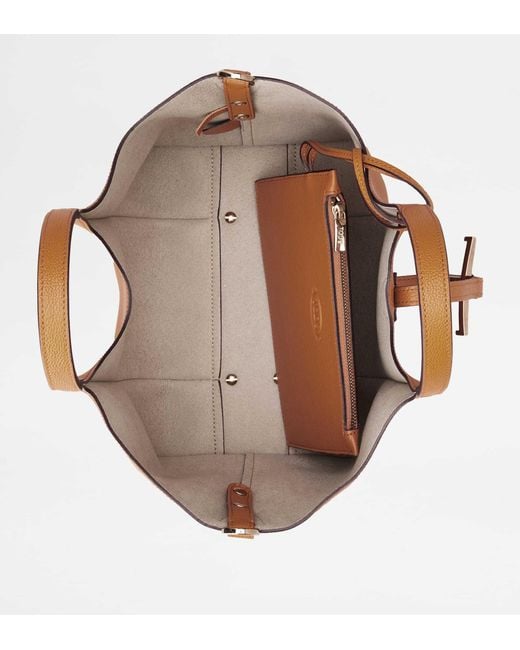 Tod's Brown Timeless Logo Plaque Mini Tote Bag