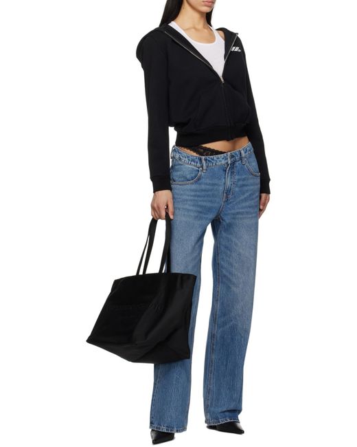 Alexander Wang Black Logo Embossed Ponch Tote Bag