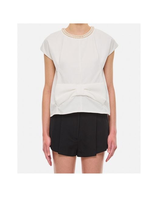 Junya Watanabe White Honeycomb-Pattern Blouse