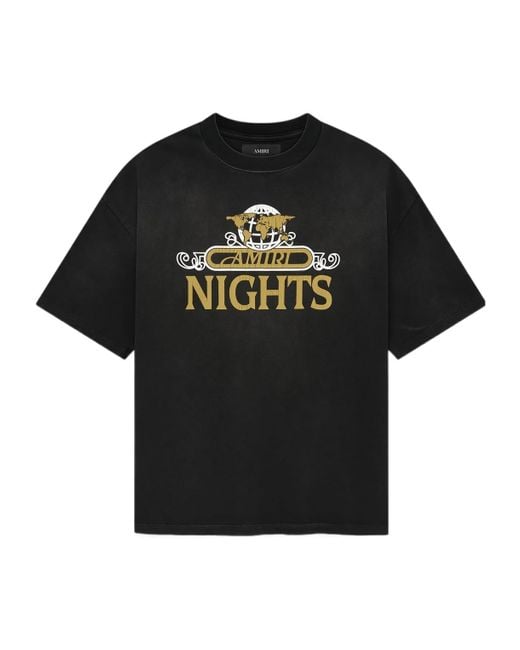 Amiri Black Oversized Crewneck T-Shirt for men