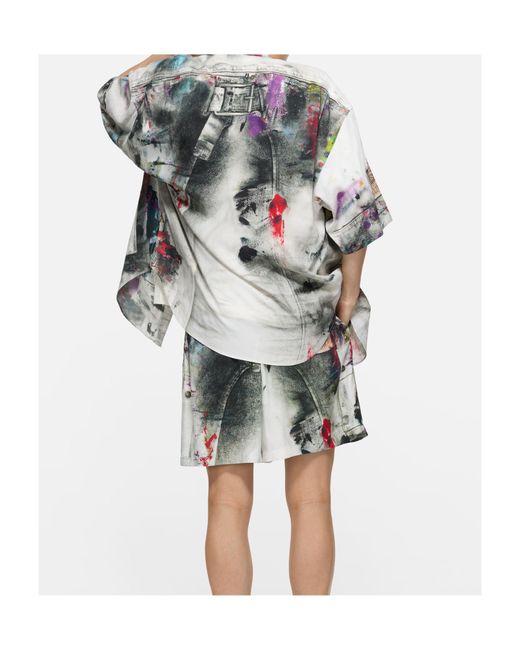 Acne White Printed Button-Down Shirt for men