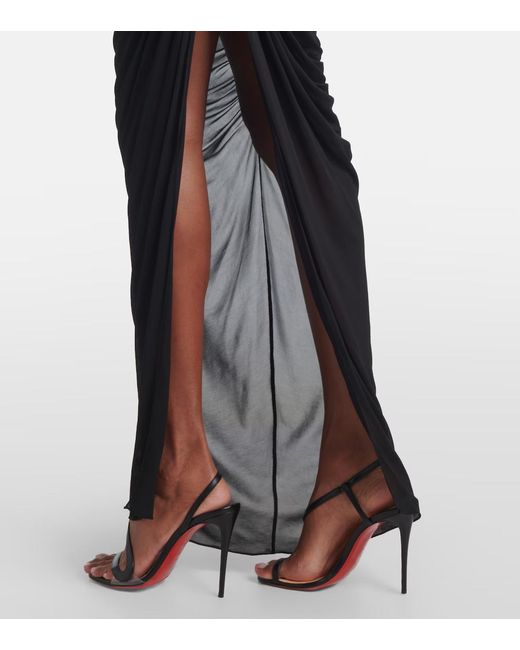 Mugler Black Draped Back Knit Dress