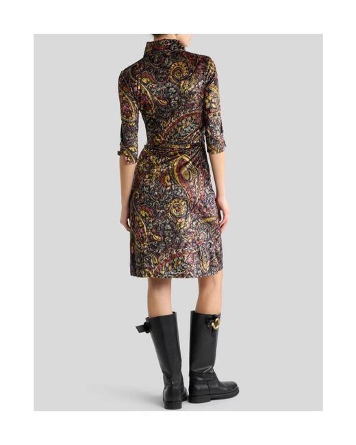 Etro Brown Mini Shirt Dress