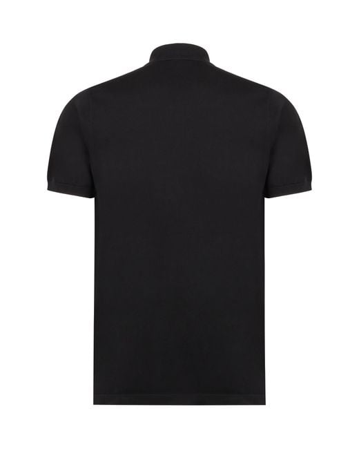 Aspesi Black Short-Sleeved Polo Shirt for men
