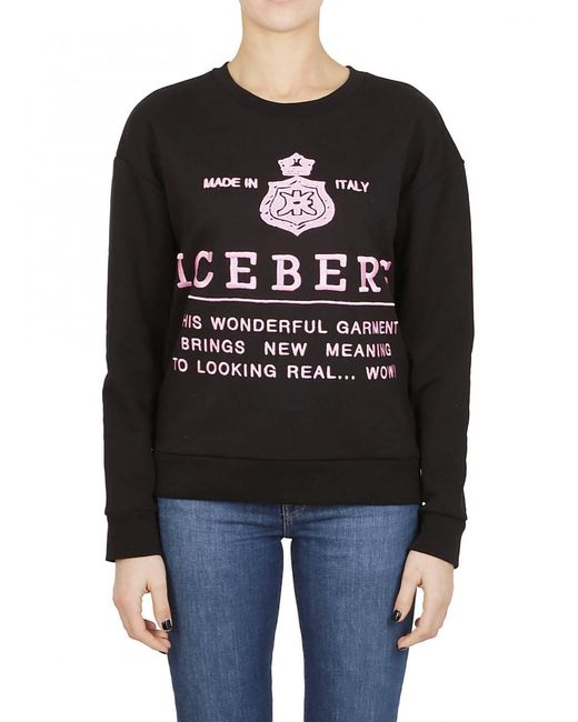 Iceberg Black Logo Print Sweater