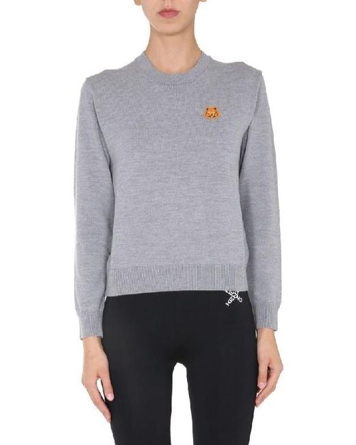 KENZO Gray Tiger Patch Jumper