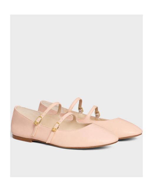 Céline Pink Double Strap Flat Shoes
