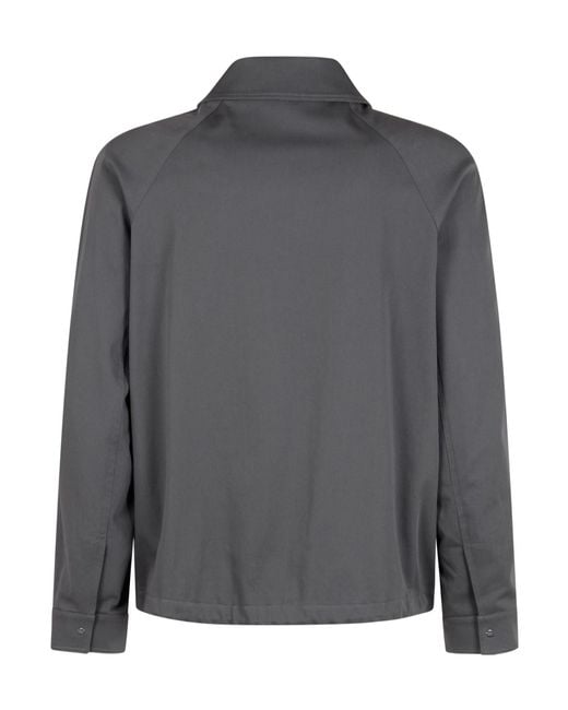 Fendi Gray Ff Logo Plaque Zip-Up Blouson for men