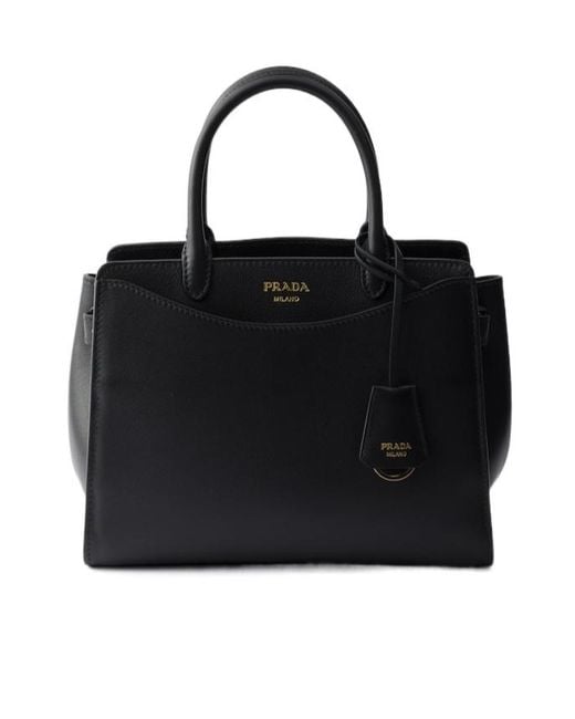 Prada Black Prelude Medium Leather Handbag
